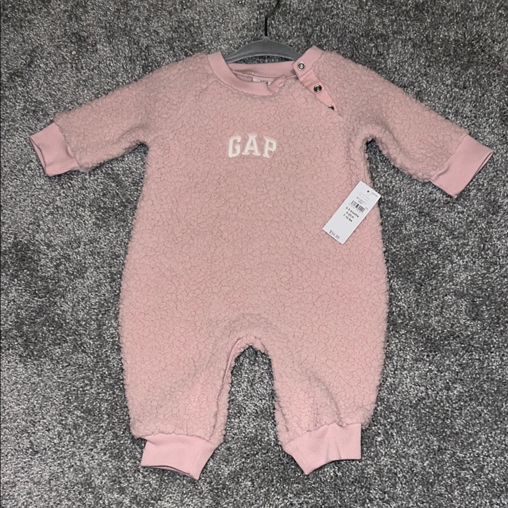 GAP Pink Footies One Piece with Cozy Fleece